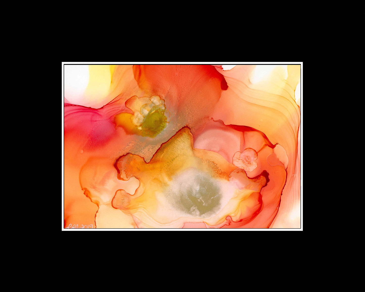 Archangel Gabriel’s Flowers - original abstract alcohol ink painting Angel Whispers